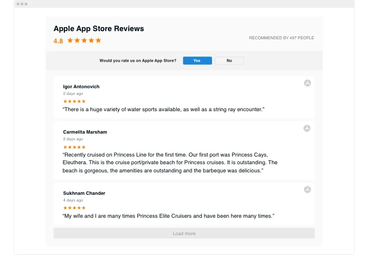 Shopify Apple App Store Reviews App