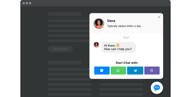 Let users talk to you on Viber and other popular messengers on your site