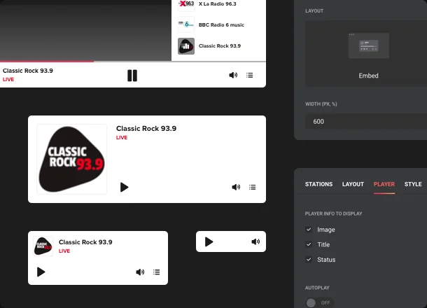 free radio player widget for website