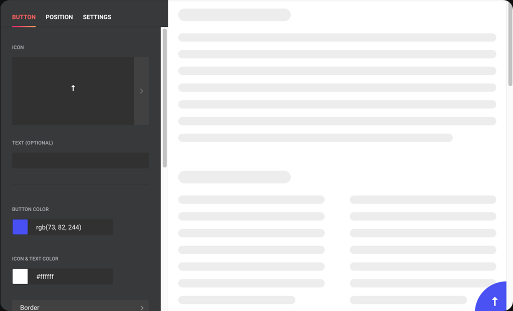 Exceedingly customizable Go to Top button