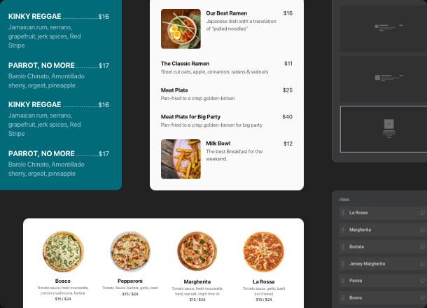 Easy-to-manage menu just in a few clicks