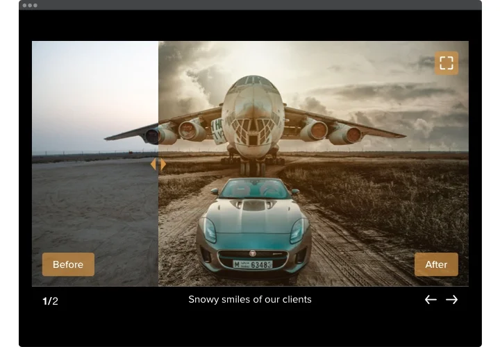 Responsive Before and After Image Slider for Shopify website