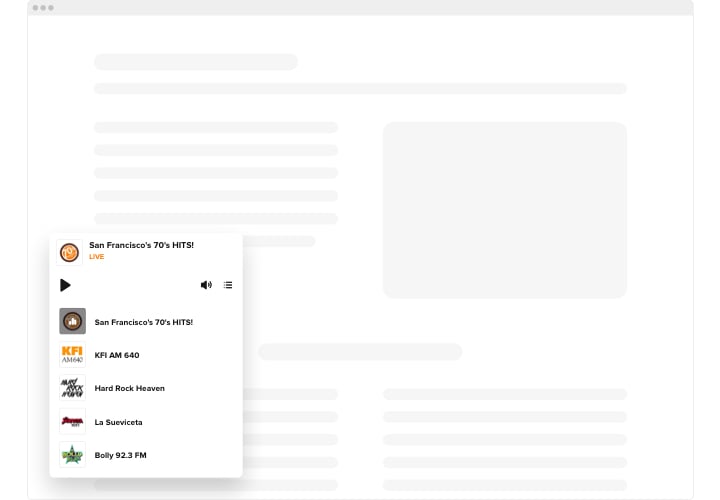 free radio player widget for website