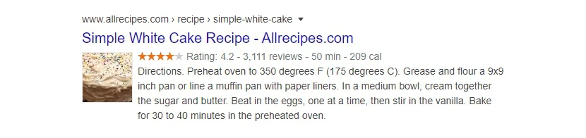 recipe review snippet example