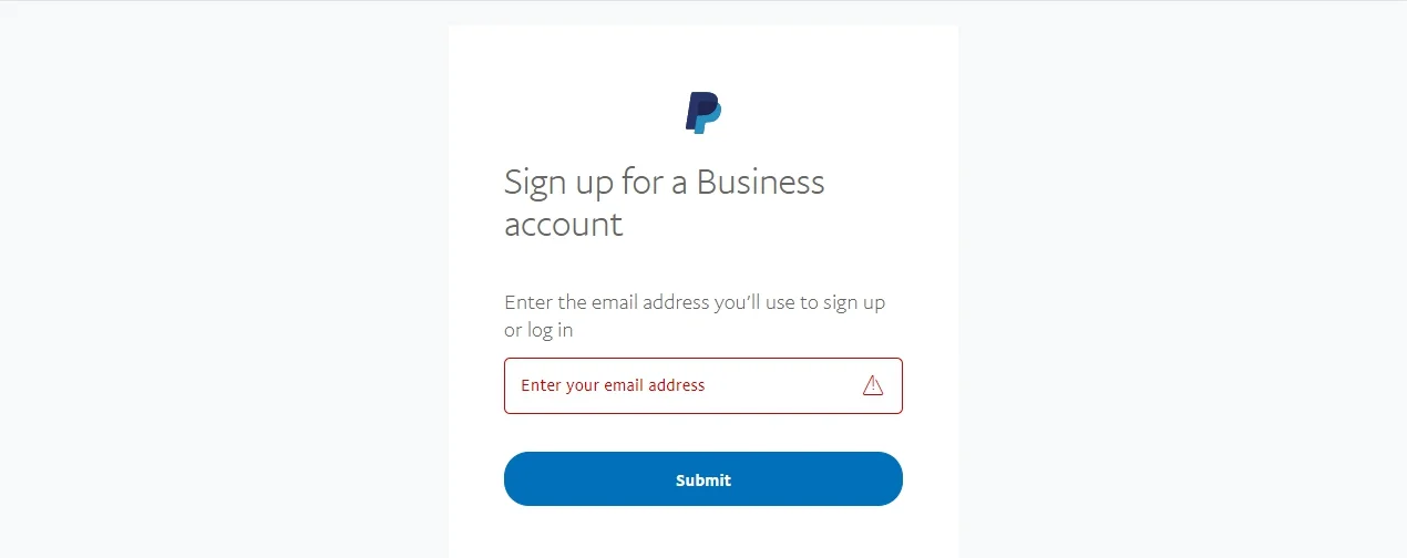 Enter the name of the business on PayPal