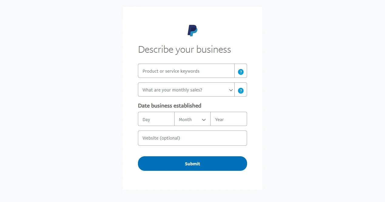 Describe your business in gretaer detail on PayPal