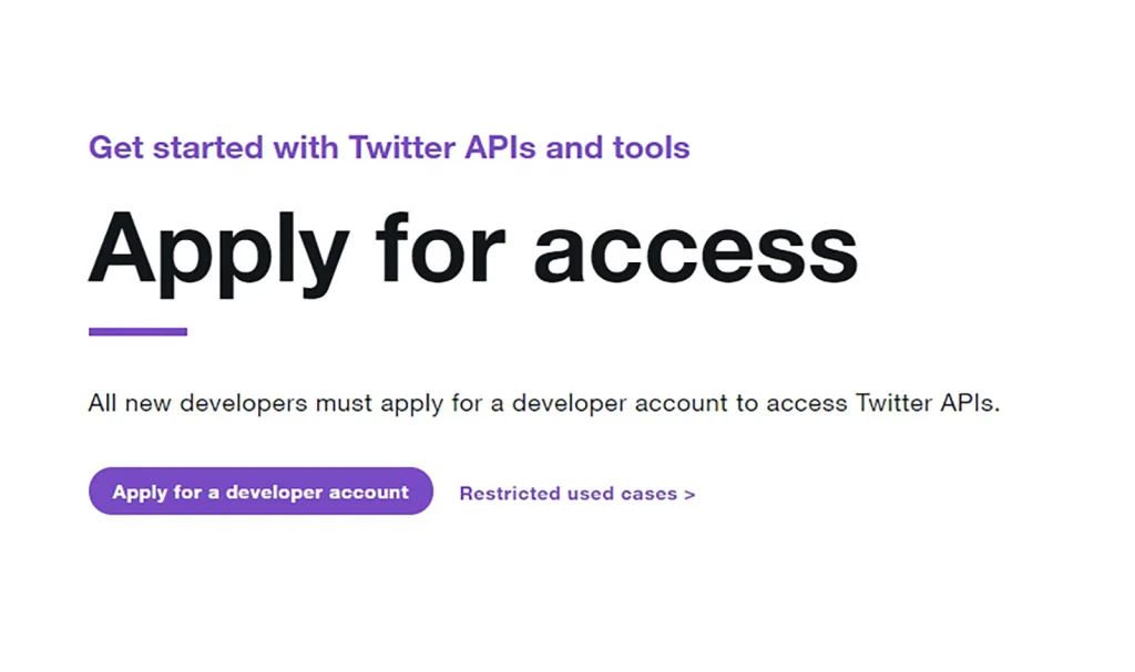 Applying for a Twitter developer account