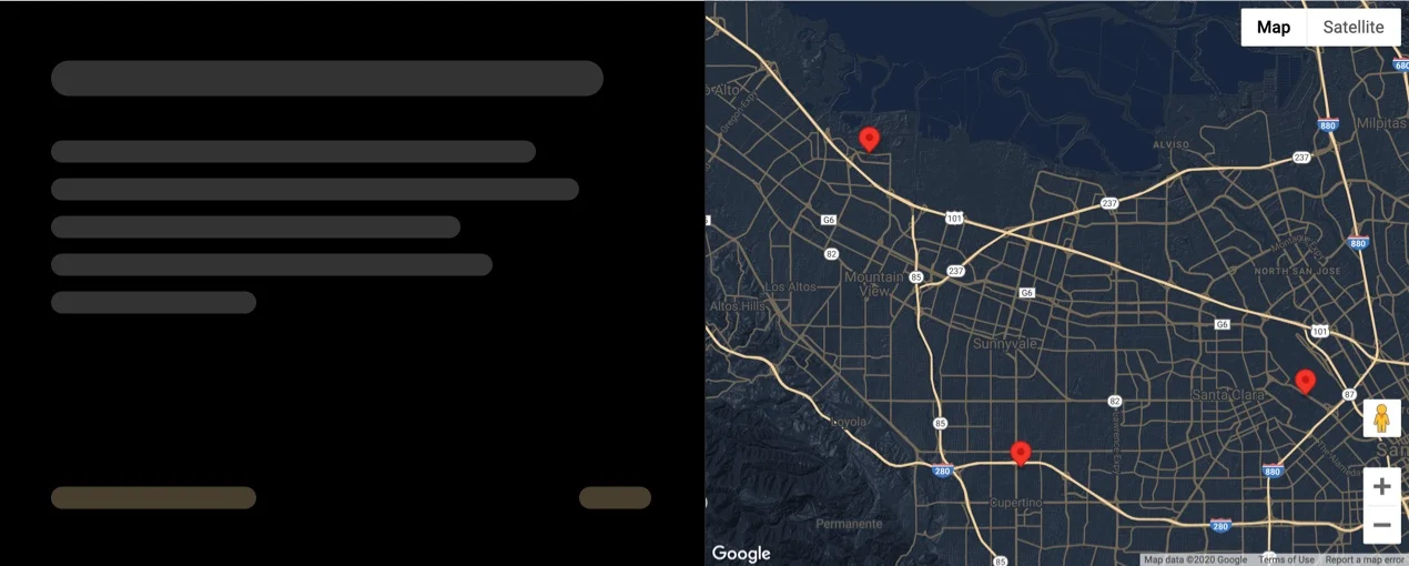 Esempio di Google map: Una mappa compatta per un aspetto più bilanciato