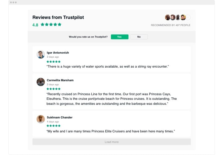 Jimdo Trustpilot Reviews widget
