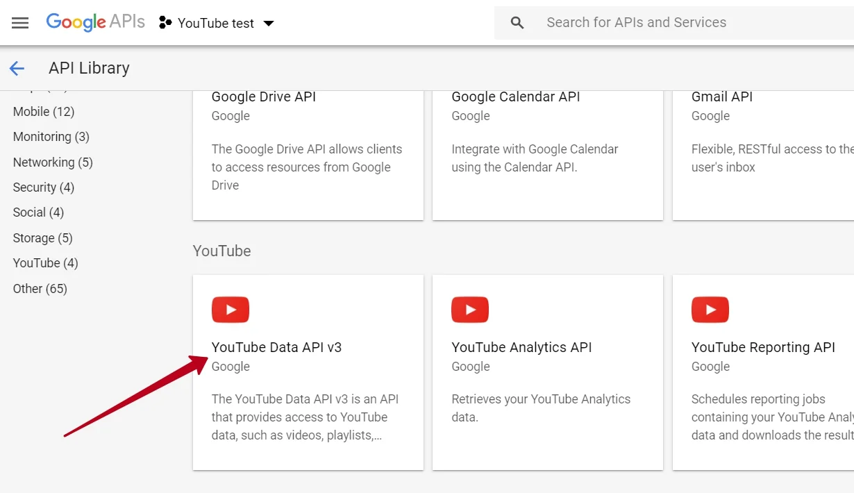 YouTube Data Key