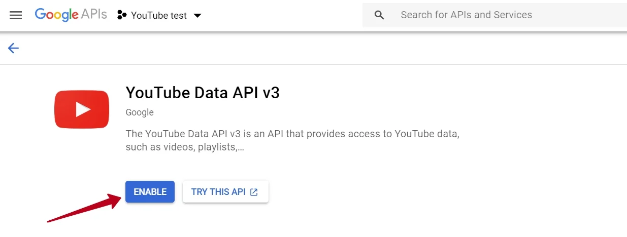 YouTube Data Key