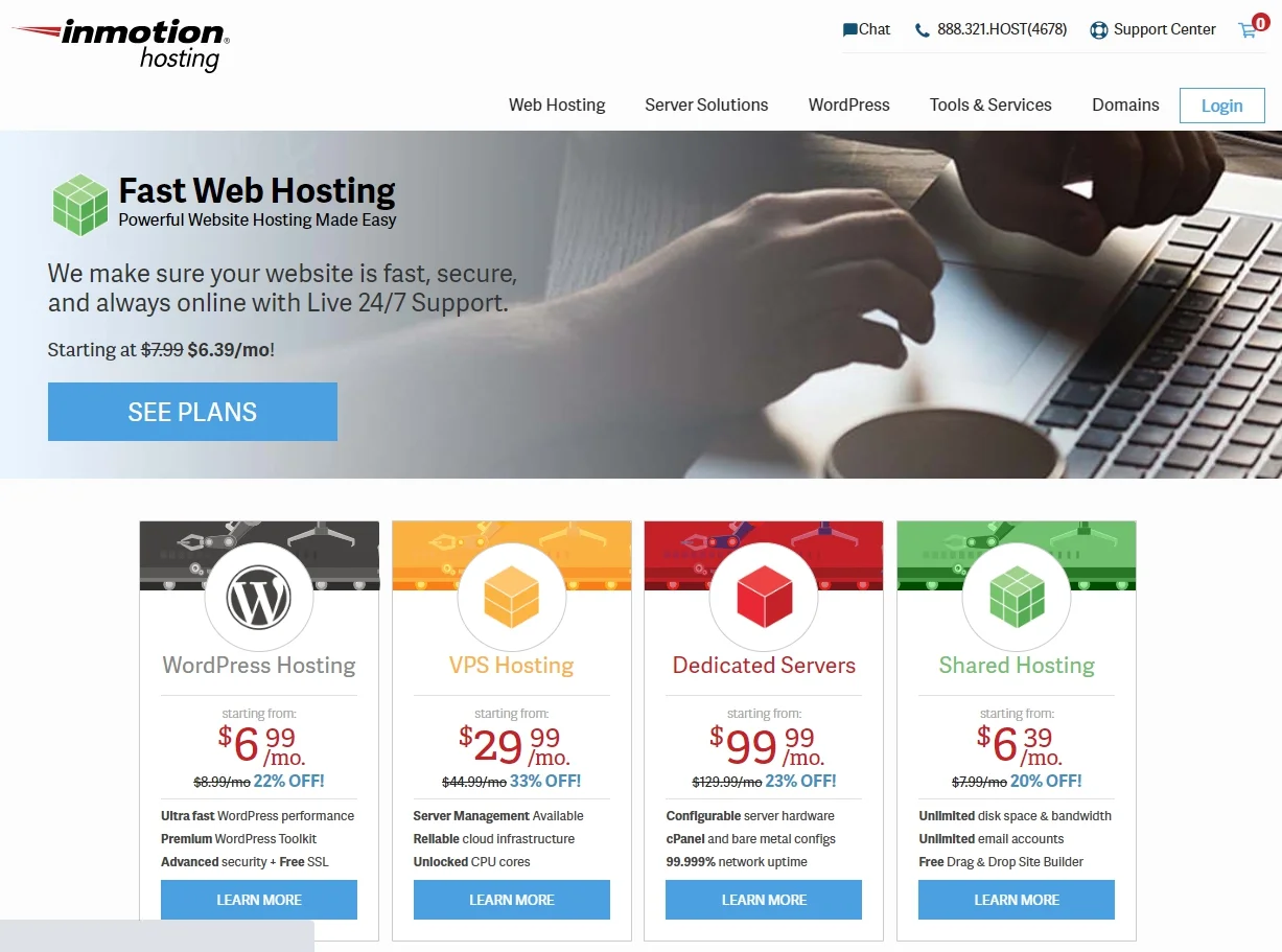 Inmotion web hosting platform