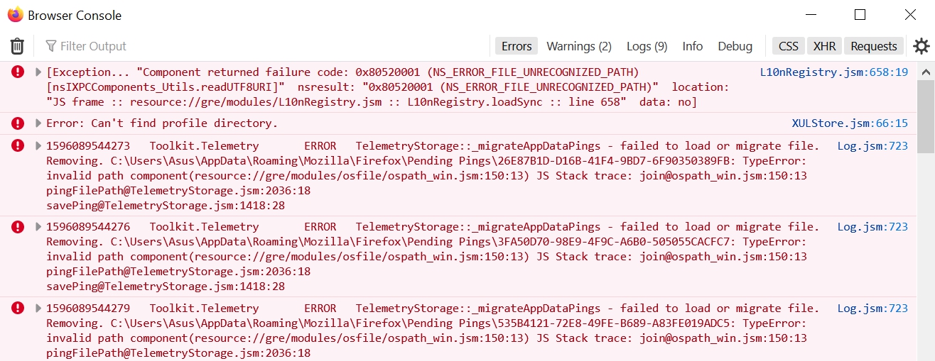 Showing JavaScript exception message in Chrome dev tools - Stack