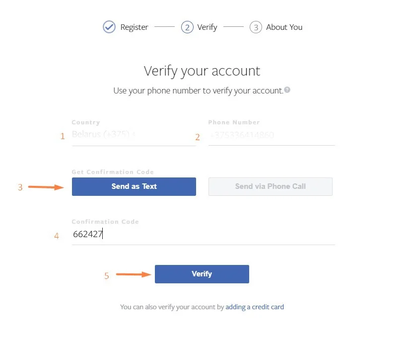 Verify Facebook Dveloper account