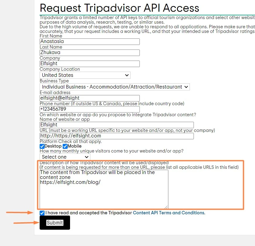 How to get Tripadvisor Content API approval