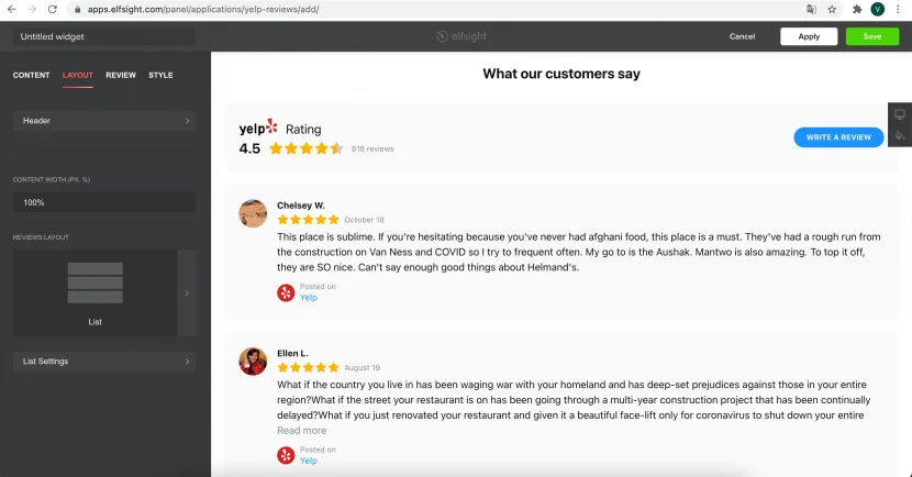 how to integrate Yelp with your website