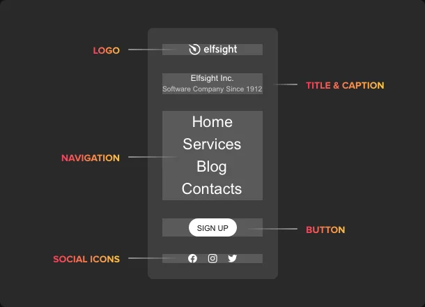 Simple and clear sections that can be organized as you like