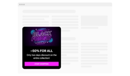 Black Friday Link to Sale on a popup Template