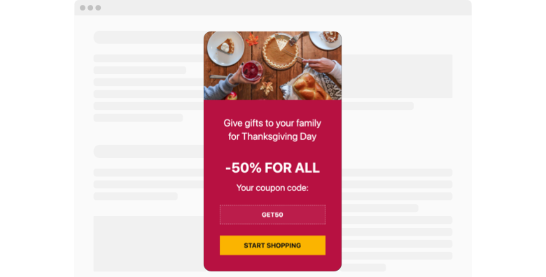 Create Thanksgiving Day Sale Popup Widget For Your Website 21