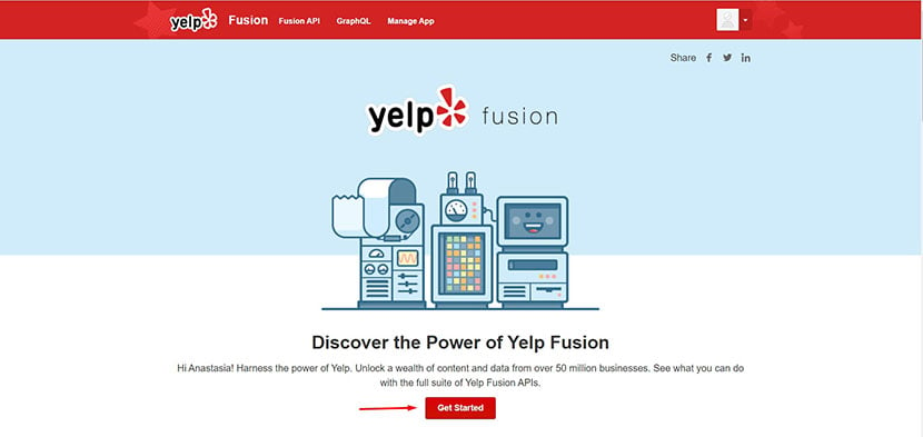 Create Yelp Fusion API application
