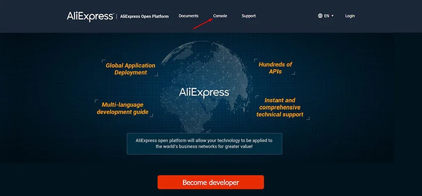 Aliexpress developers portal
