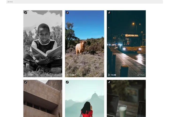 HTML TikTok Feed widget