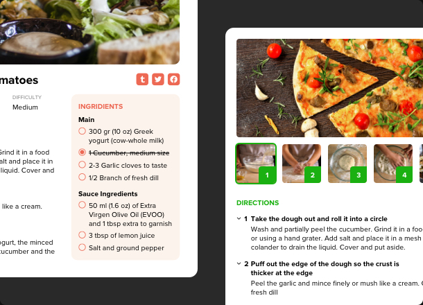 Publish recipes and add visuals to them in seconds