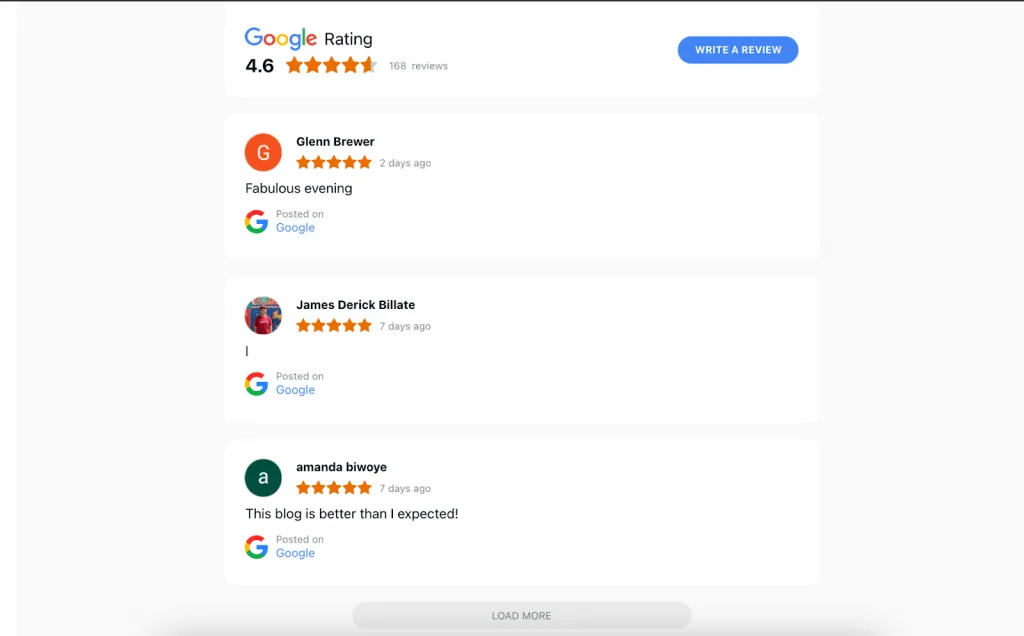 Google Reviews Review request example