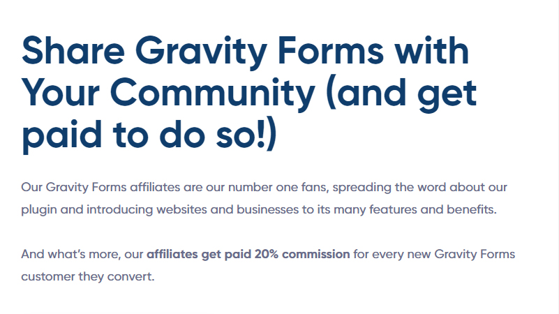 Gravity Forms Affiliate Program