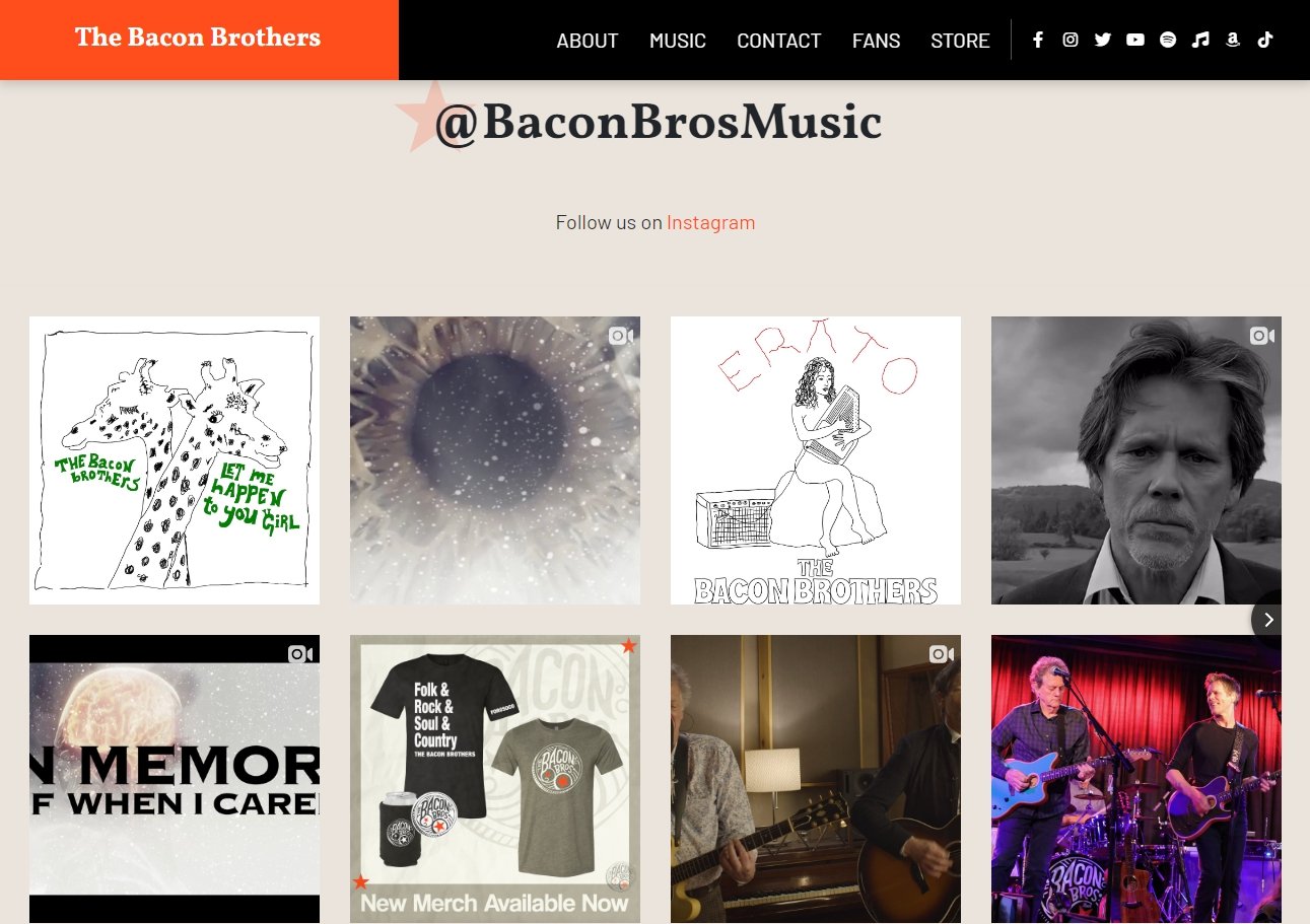 Feed do Instagram Elfsight dos The Bacon Brothers