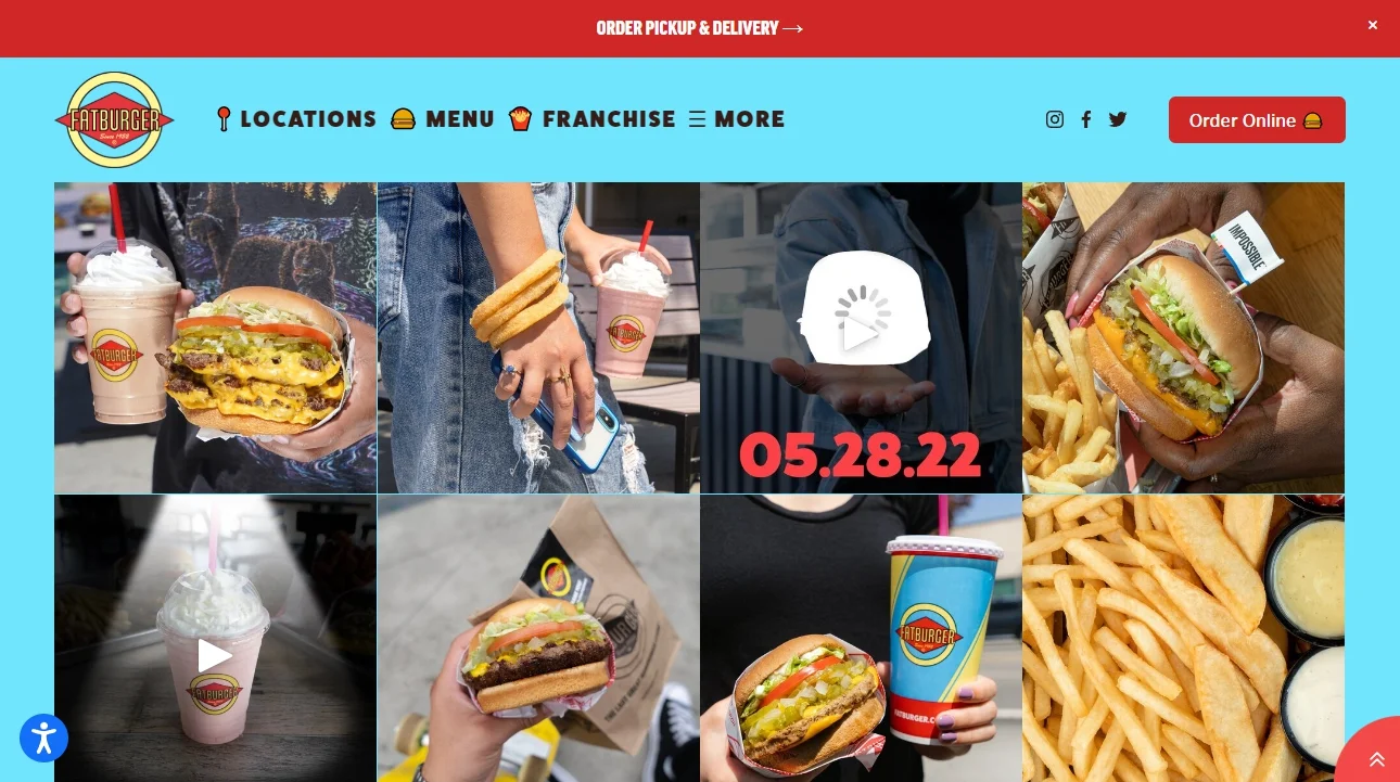 Feed do Instagram Elfsight de Fatburger