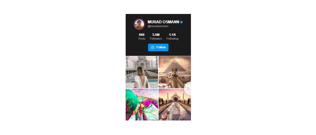 Footer template of Instagram Feed