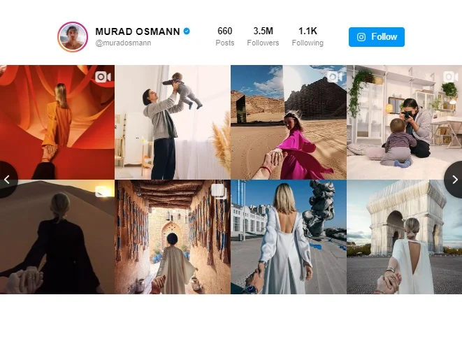 Embed Instagram profile template on website