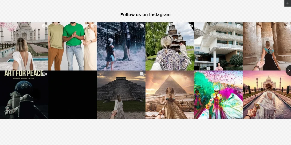 Embed WordPress Instagram Slider template