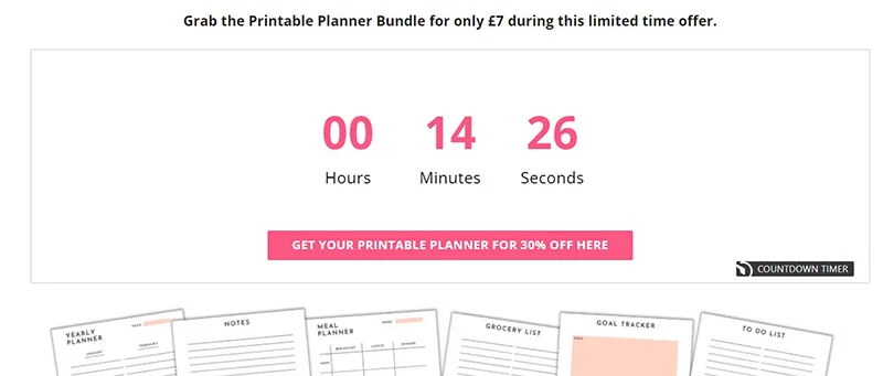 Individual offer countdown usecase example