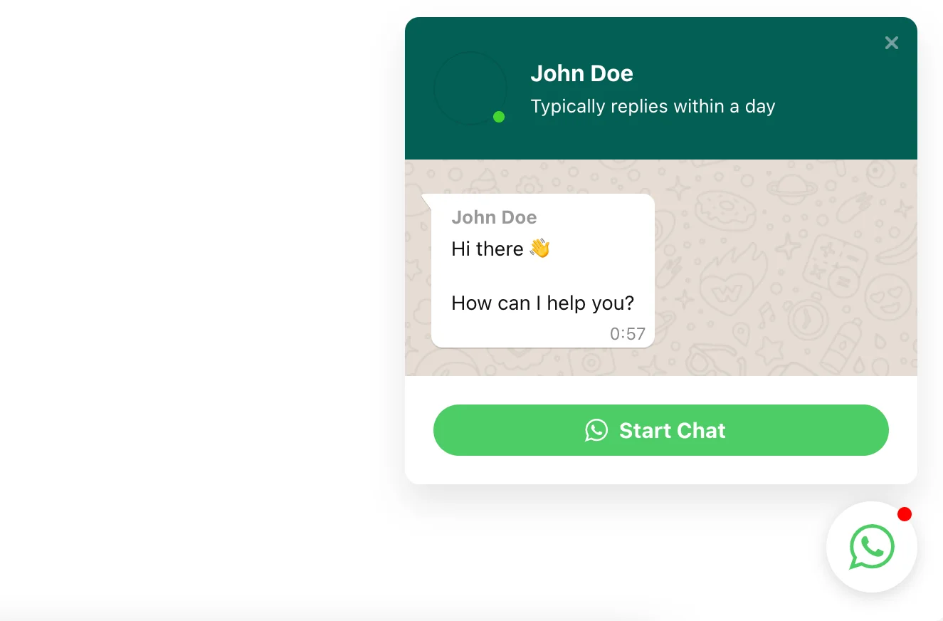 Intégrer un lien de chat WhatsApp