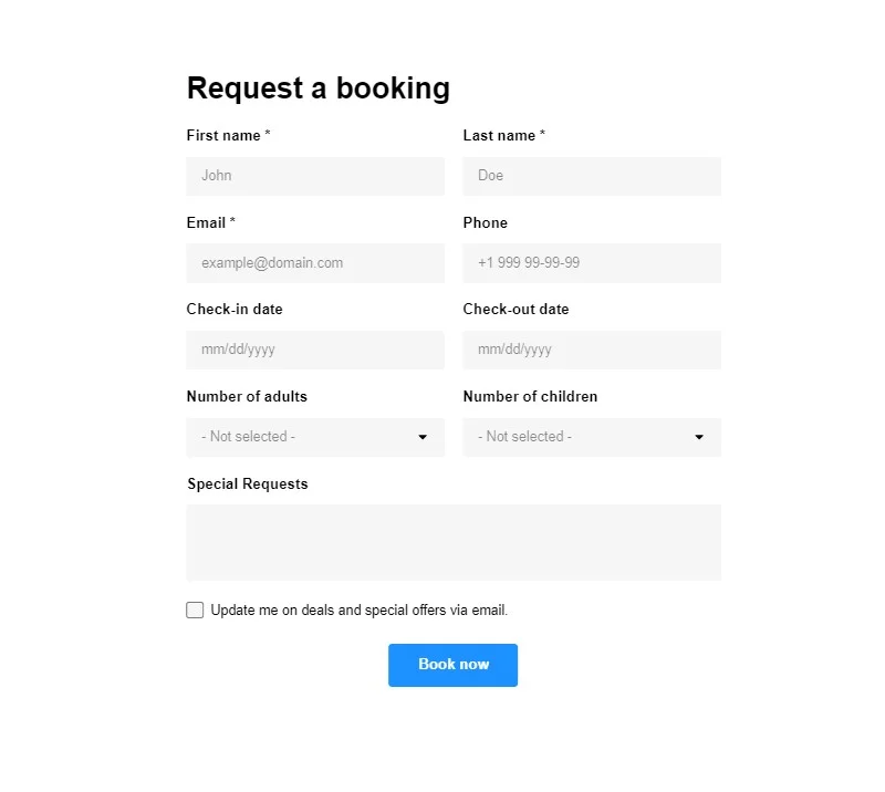 how to add email booking form to Instagram link in bio