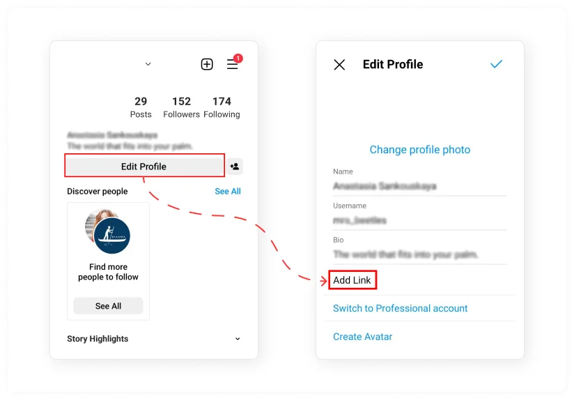 how to add email link to Instagram bio