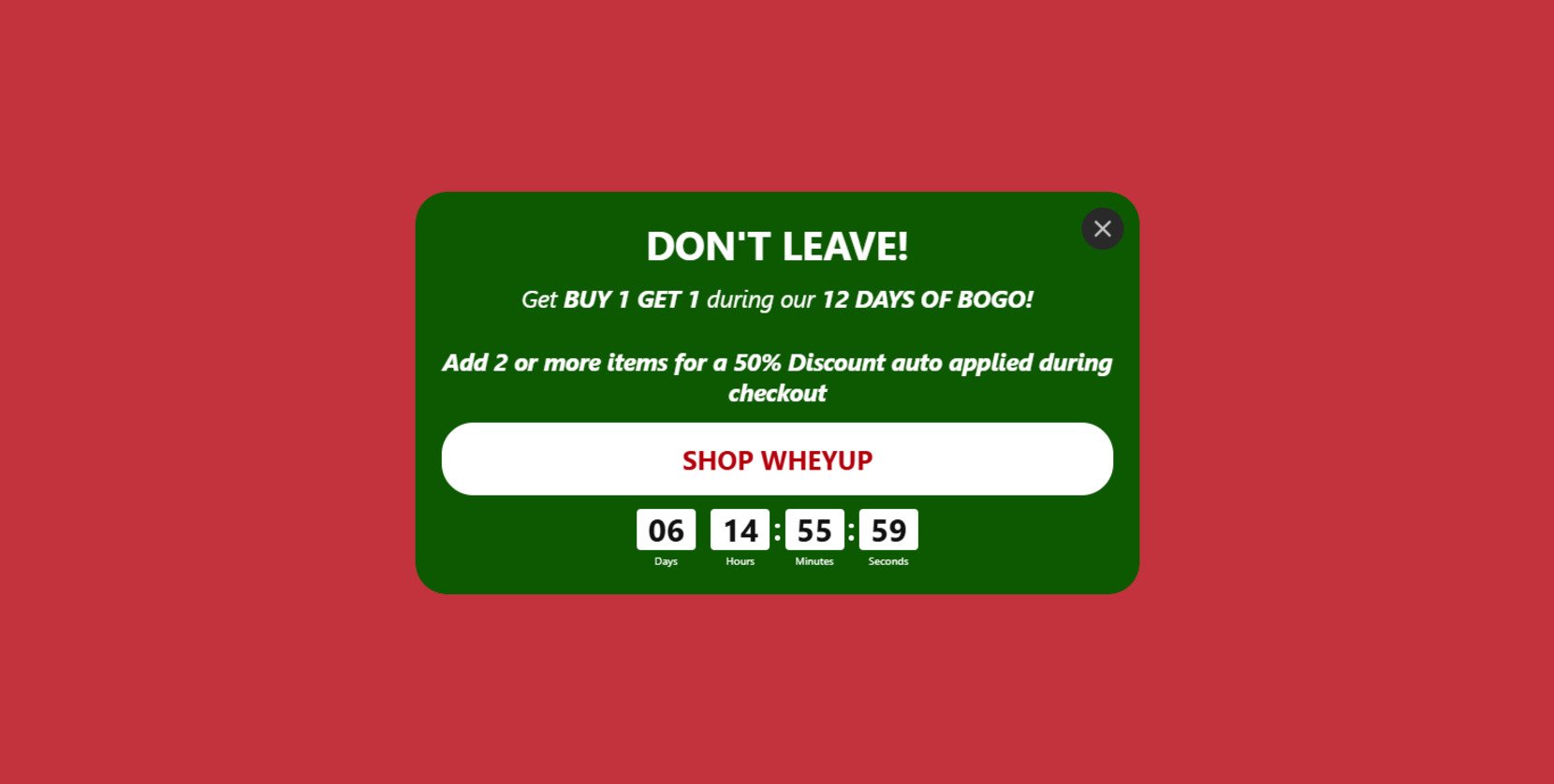 Exit-intent popup examples