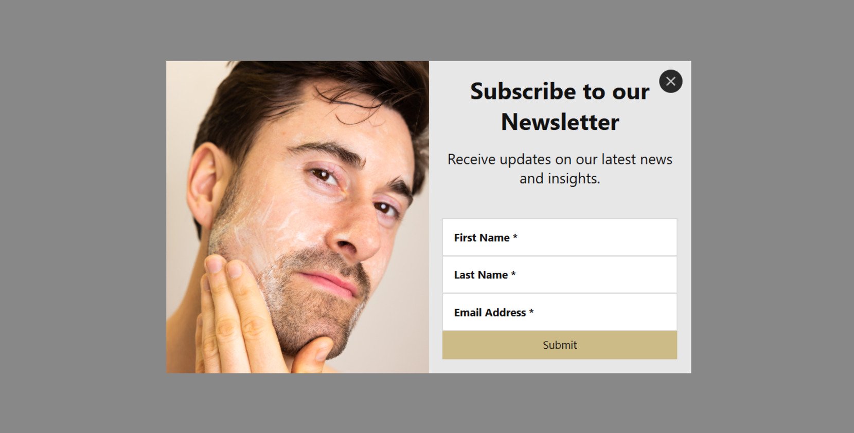 Subscription popup example