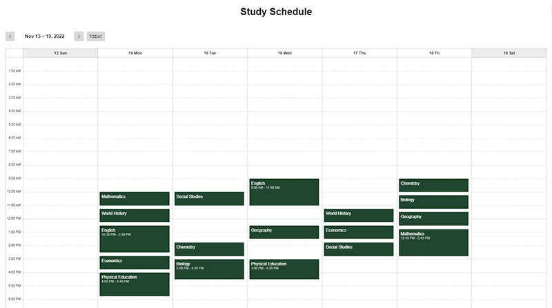 Elfsight Schedule Calendar