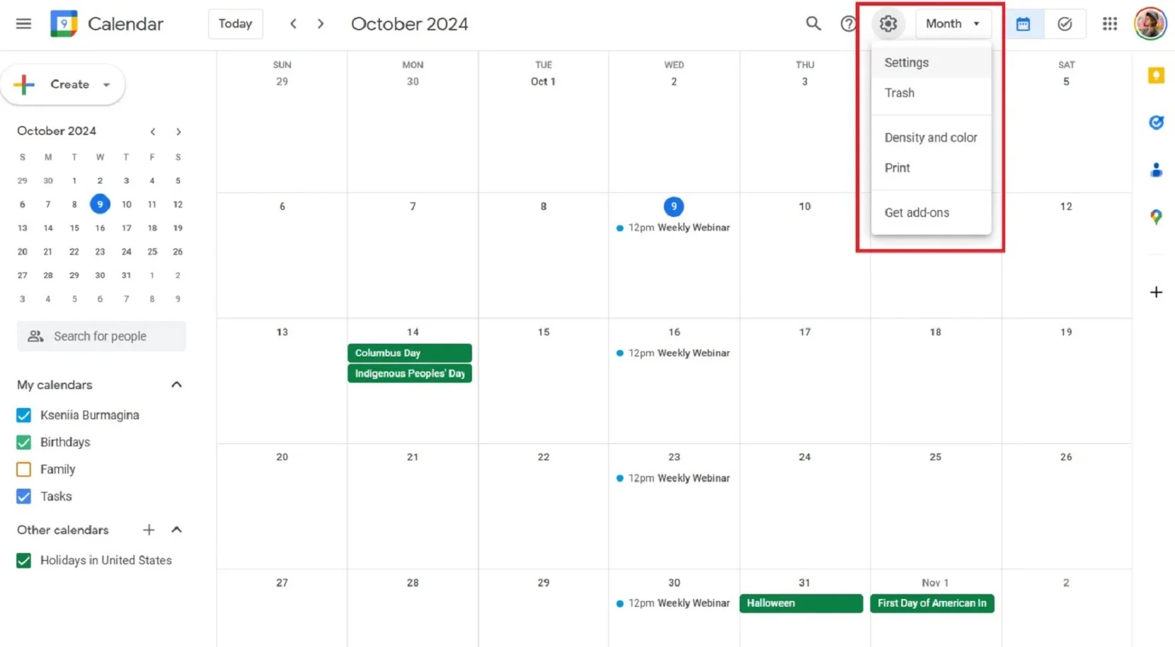 How to embed Google Calendar: Settings