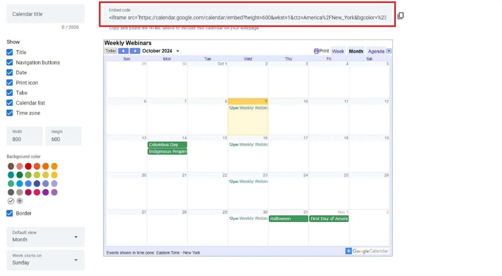 Add Google Calendar to your website