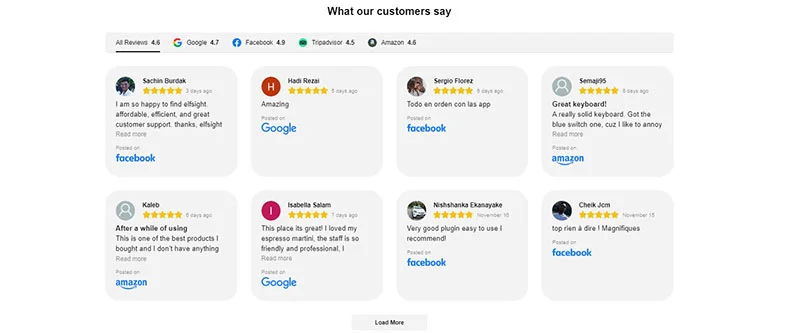 Shopify reviews wall app