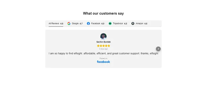 Elfsight reviews product page
