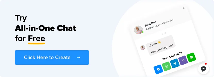 Embed All-in-One Chat on any website CTA