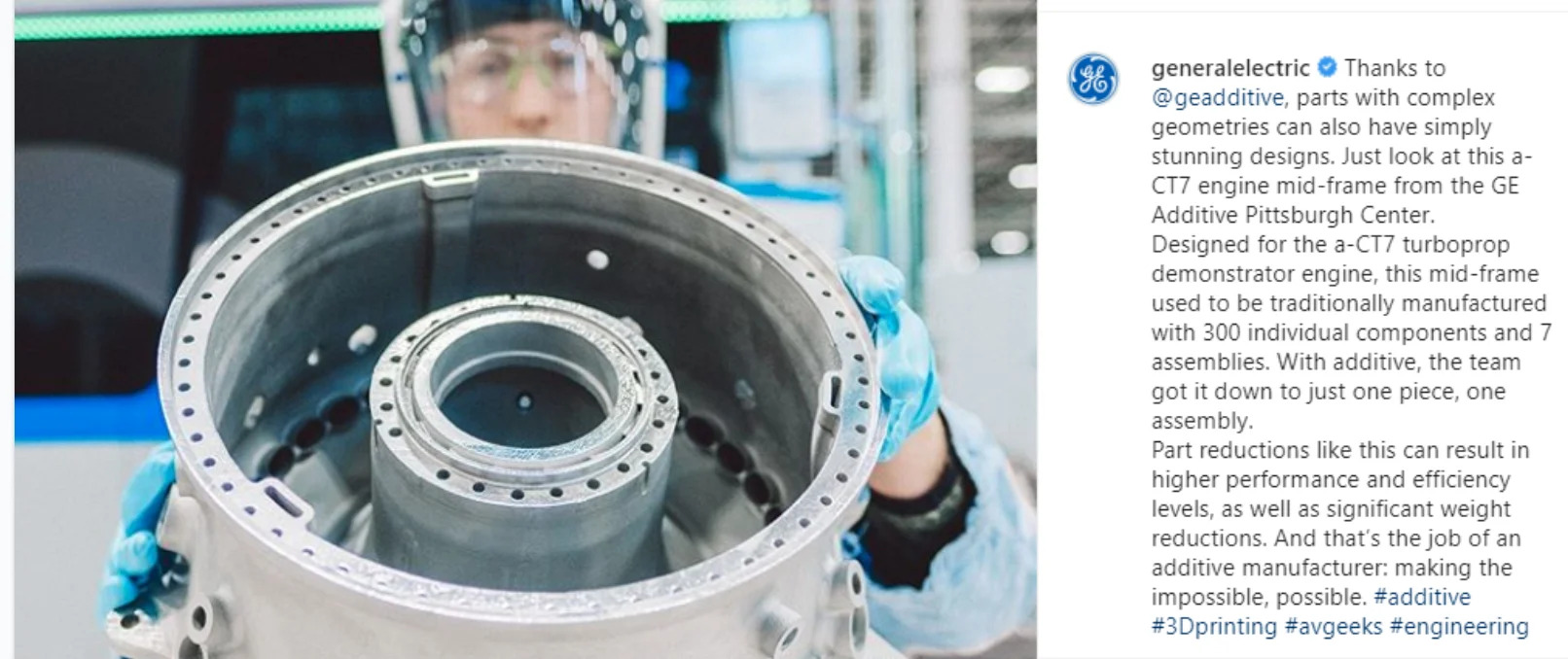 Exemple de General Electric sur Instagram