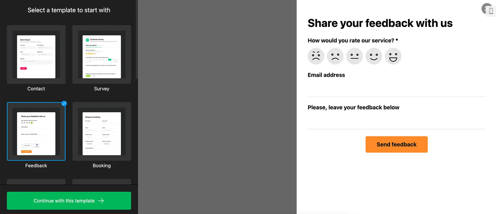 Squarespace Feedback form