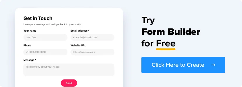 Embed Full Form Design On Your Website