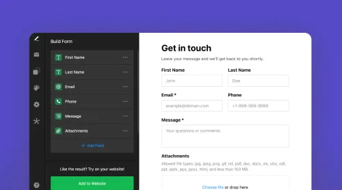 Contact Form Widget - Free & Works on Any Website